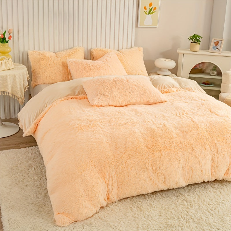 Cozy Soft Plush Duvet Cover Set with Zipper