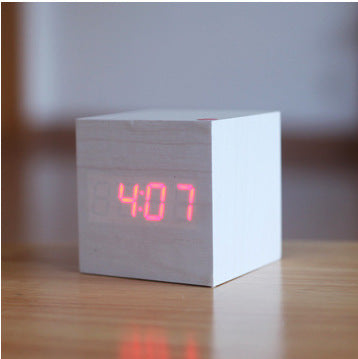 Smart Wood LED Digital Alarm Clock with Sound Control