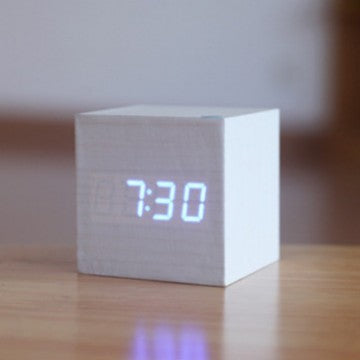 Smart Wood LED Digital Alarm Clock with Sound Control