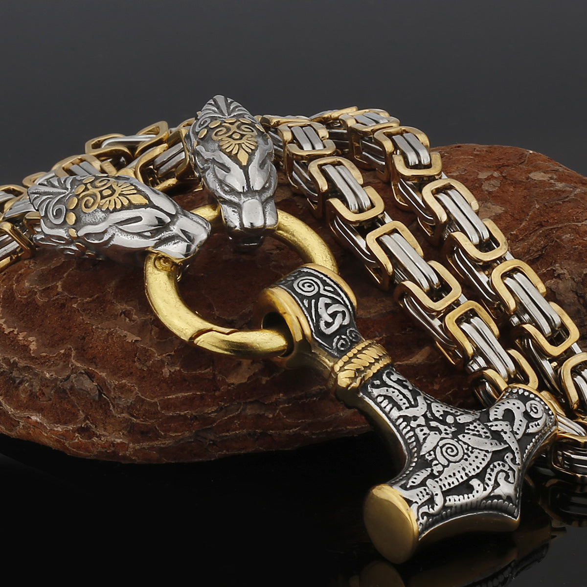 Strong Metal Viking Warrior Pendant Necklace