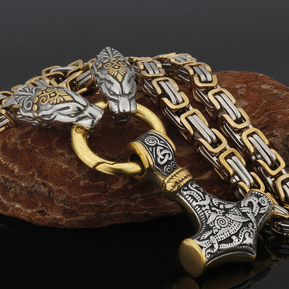 Strong Metal Viking Warrior Pendant Necklace