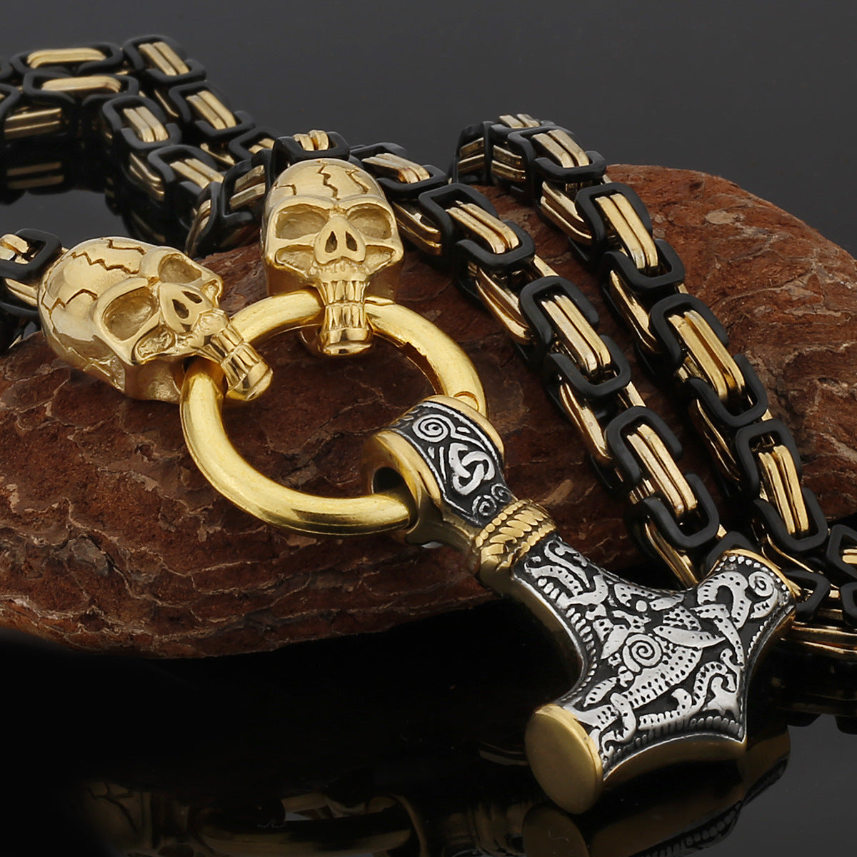 Strong Metal Viking Warrior Pendant Necklace