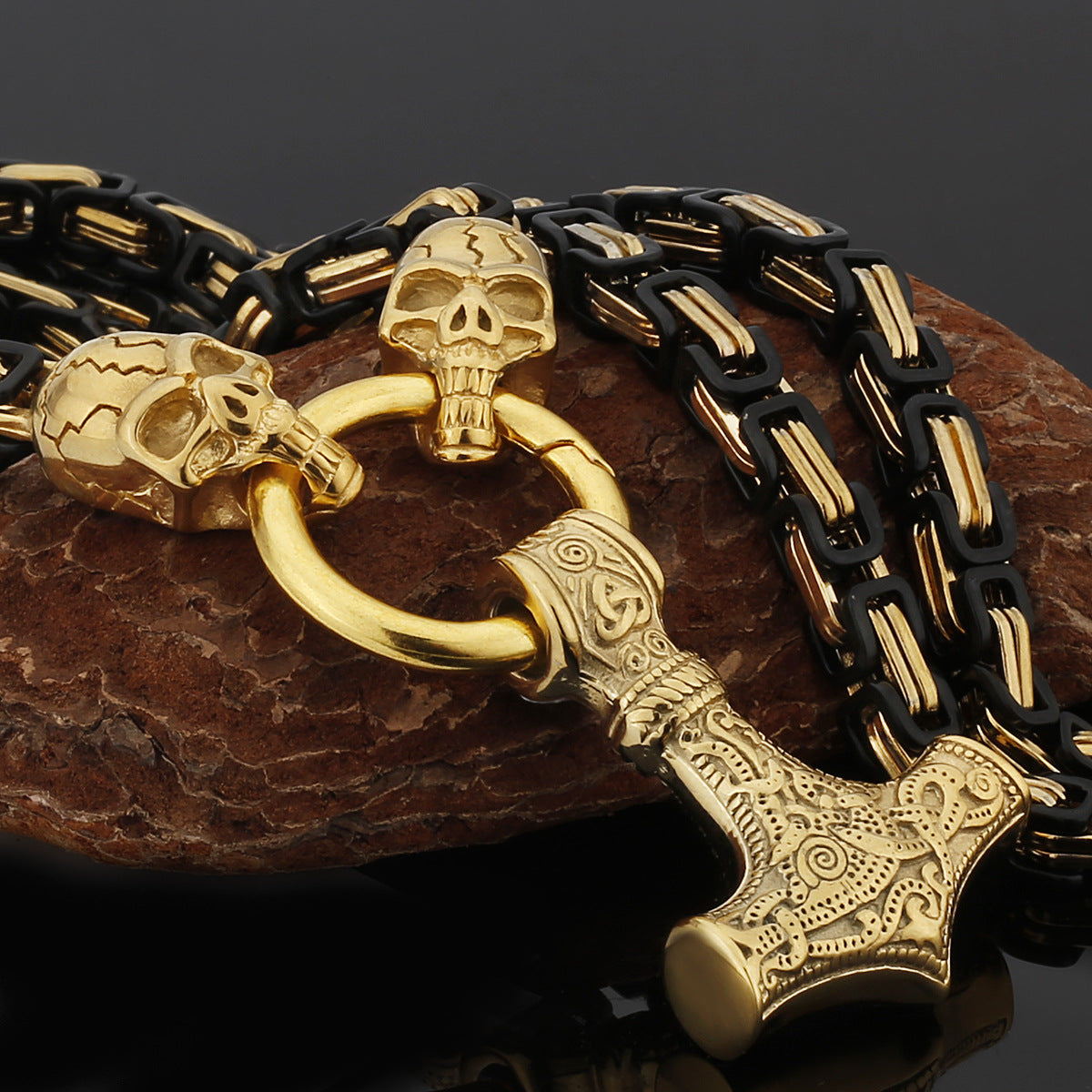 Strong Metal Viking Warrior Pendant Necklace
