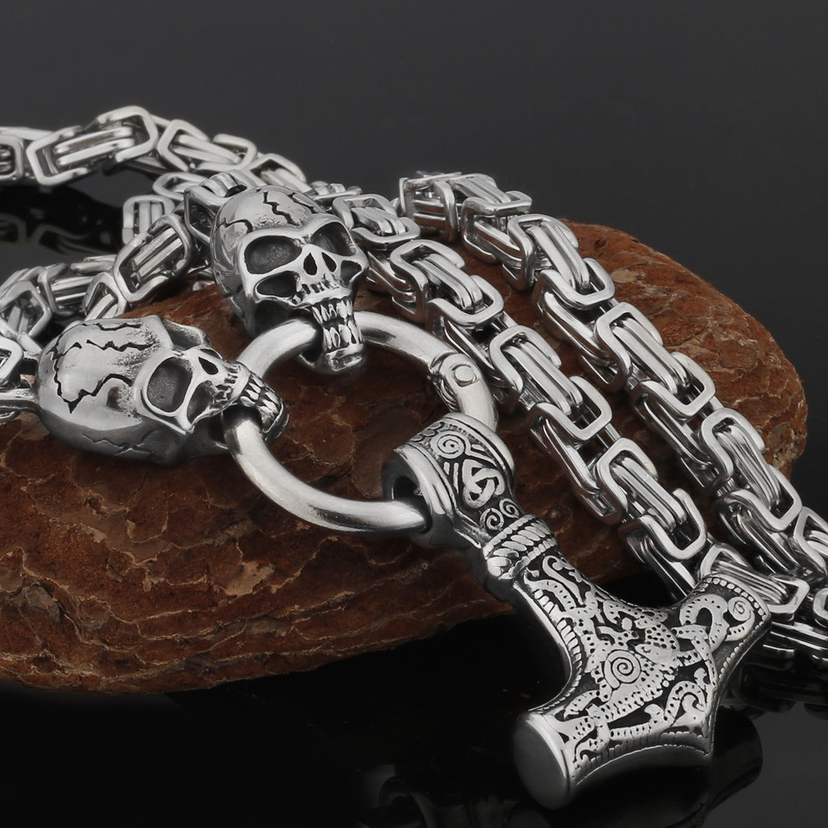 Strong Metal Viking Warrior Pendant Necklace