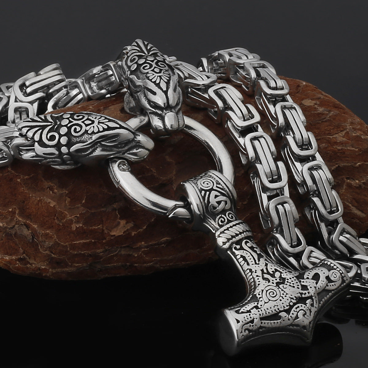Strong Metal Viking Warrior Pendant Necklace