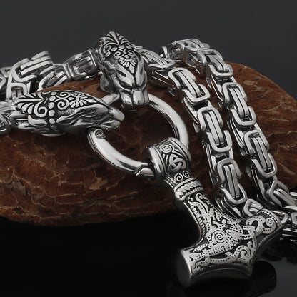 Strong Metal Viking Warrior Pendant Necklace
