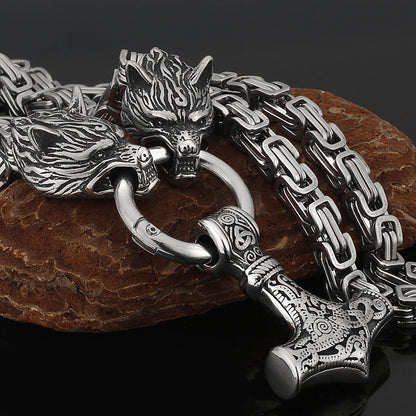 Strong Metal Viking Warrior Pendant Necklace