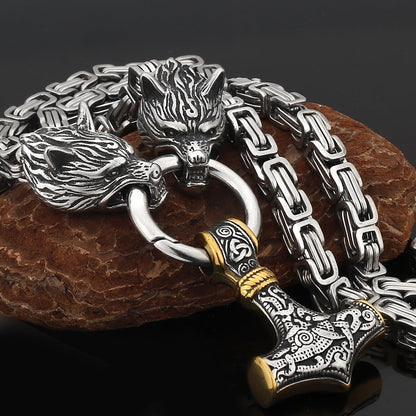 Strong Metal Viking Warrior Pendant Necklace