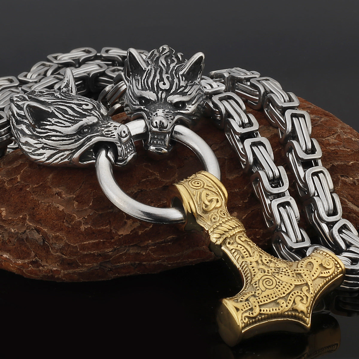 Strong Metal Viking Warrior Pendant Necklace