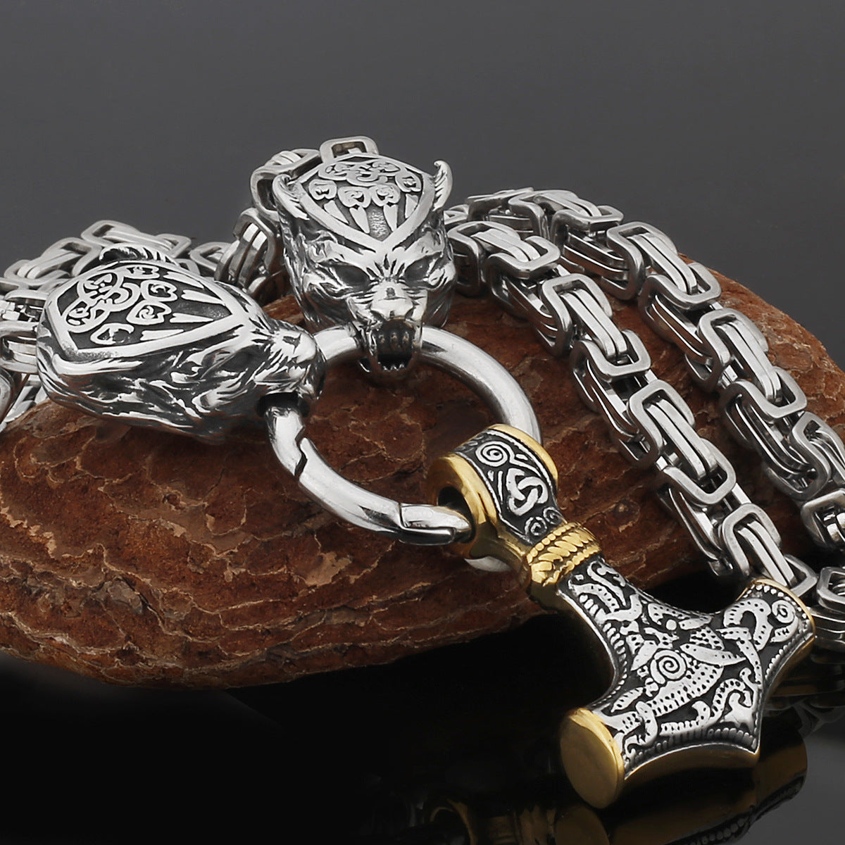 Strong Metal Viking Warrior Pendant Necklace