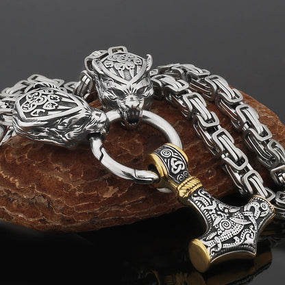 Strong Metal Viking Warrior Pendant Necklace