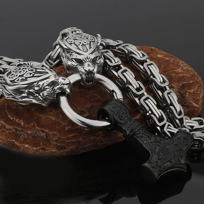Strong Metal Viking Warrior Pendant Necklace