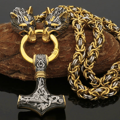 Strong Metal Viking Warrior Pendant Necklace