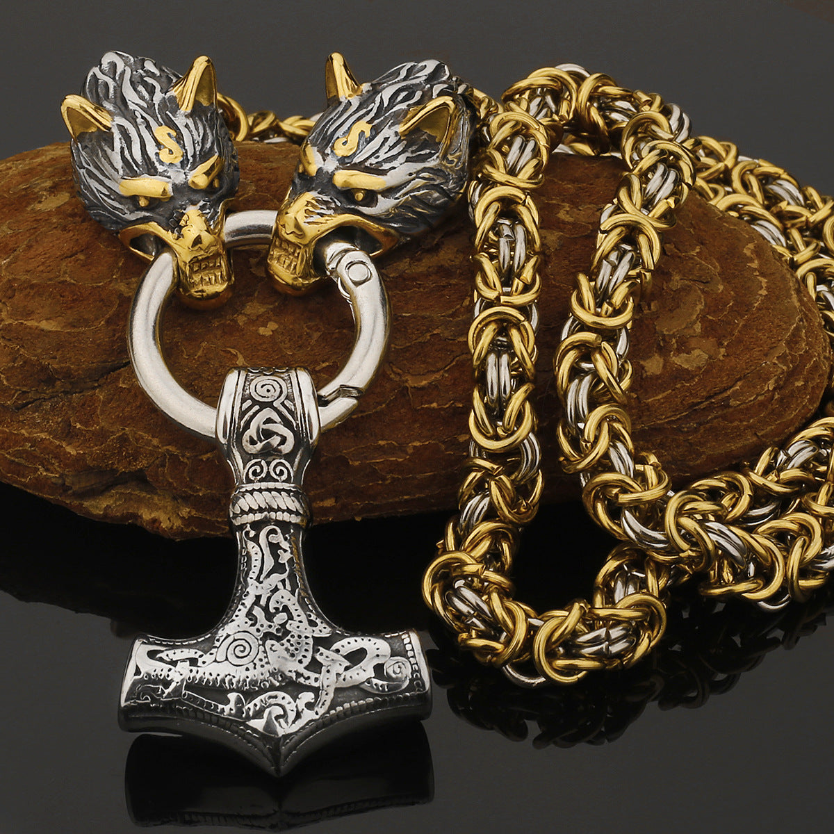 Strong Metal Viking Warrior Pendant Necklace