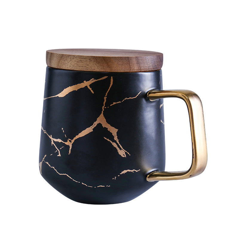 Elegant Gold Ceramic Coffee Mug Set