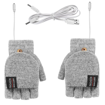 Warm Thermal Half Finger Gloves for Men Women
