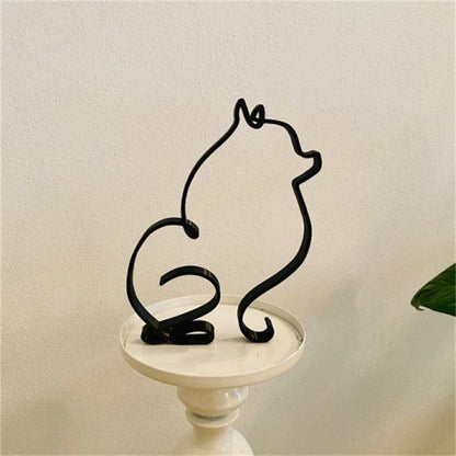 Modern Pet Metal Decor Figurine Statue Home Accent