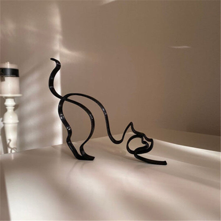 Modern Pet Metal Decor Figurine Statue Home Accent