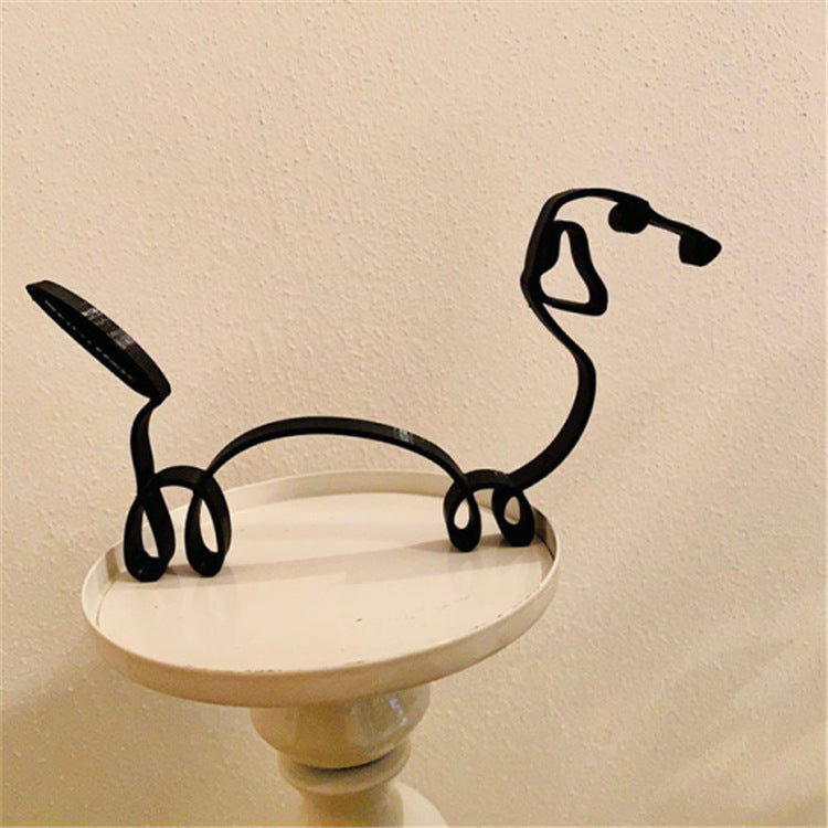 Modern Pet Metal Decor Figurine Statue Home Accent