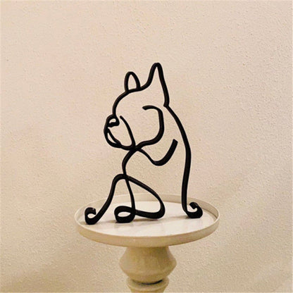 Modern Pet Metal Decor Figurine Statue Home Accent