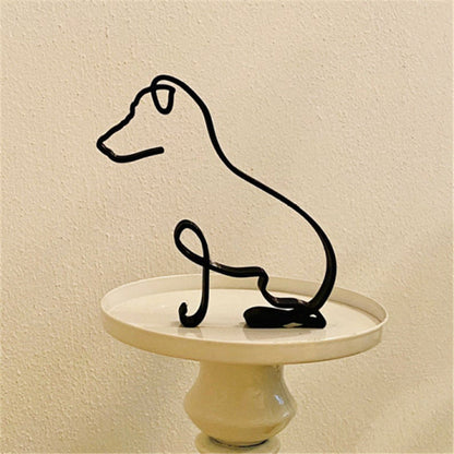 Modern Pet Metal Decor Figurine Statue Home Accent