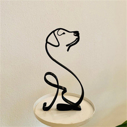 Modern Pet Metal Decor Figurine Statue Home Accent
