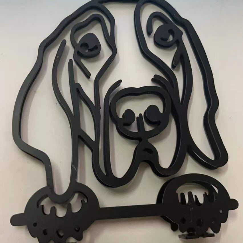 Modern Pet Metal Decor Figurine Statue Home Accent