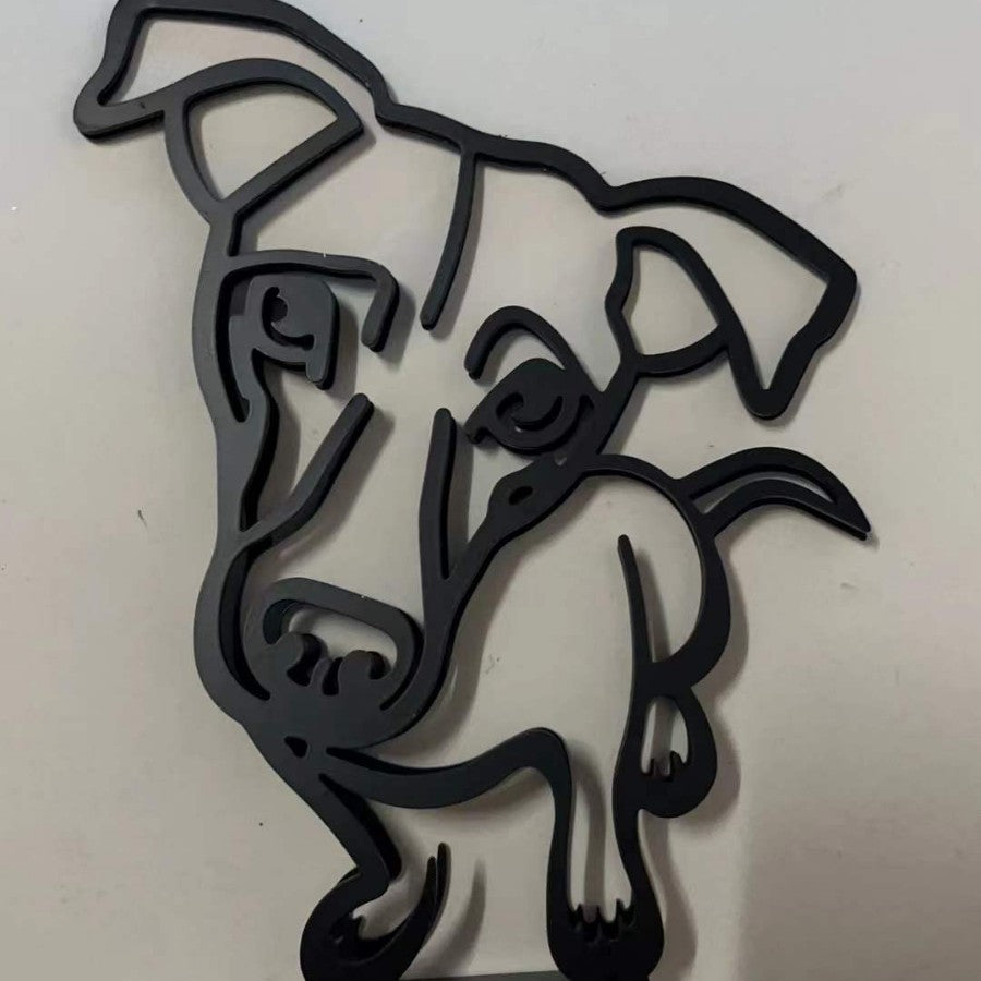 Modern Pet Metal Decor Figurine Statue Home Accent