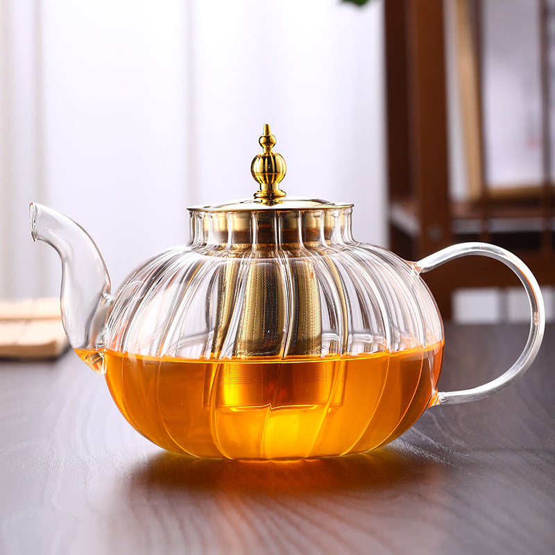Striated Infuser Stainless Steel Tea Pot