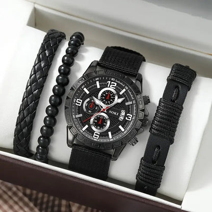 Stylish Leather Watch Set