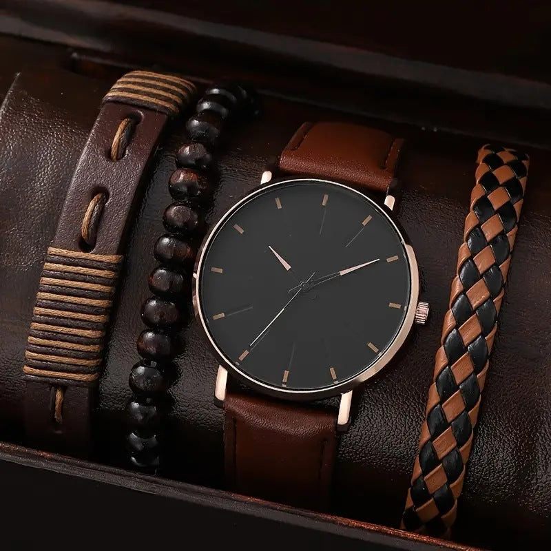 Stylish Leather Watch Set