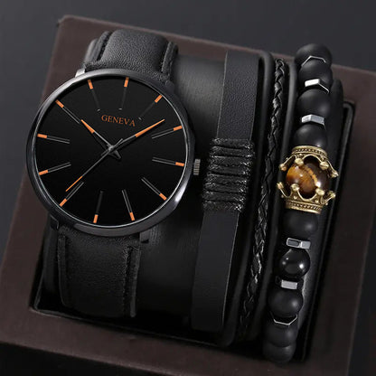 Stylish Leather Watch Set