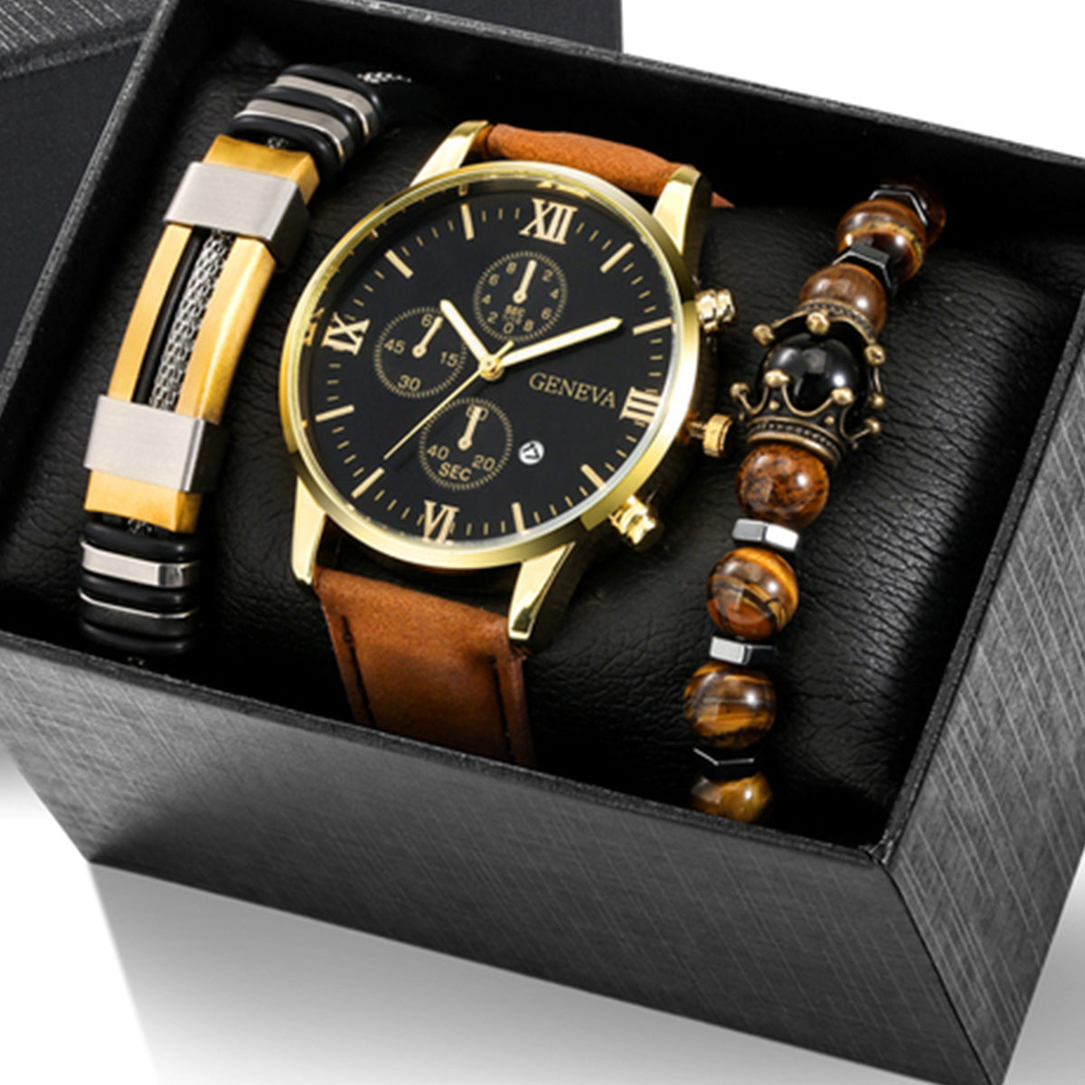 Stylish Leather Watch Set