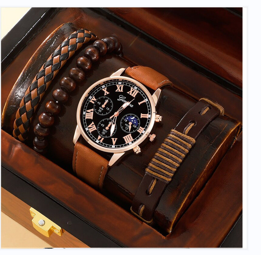 Stylish Leather Watch Set