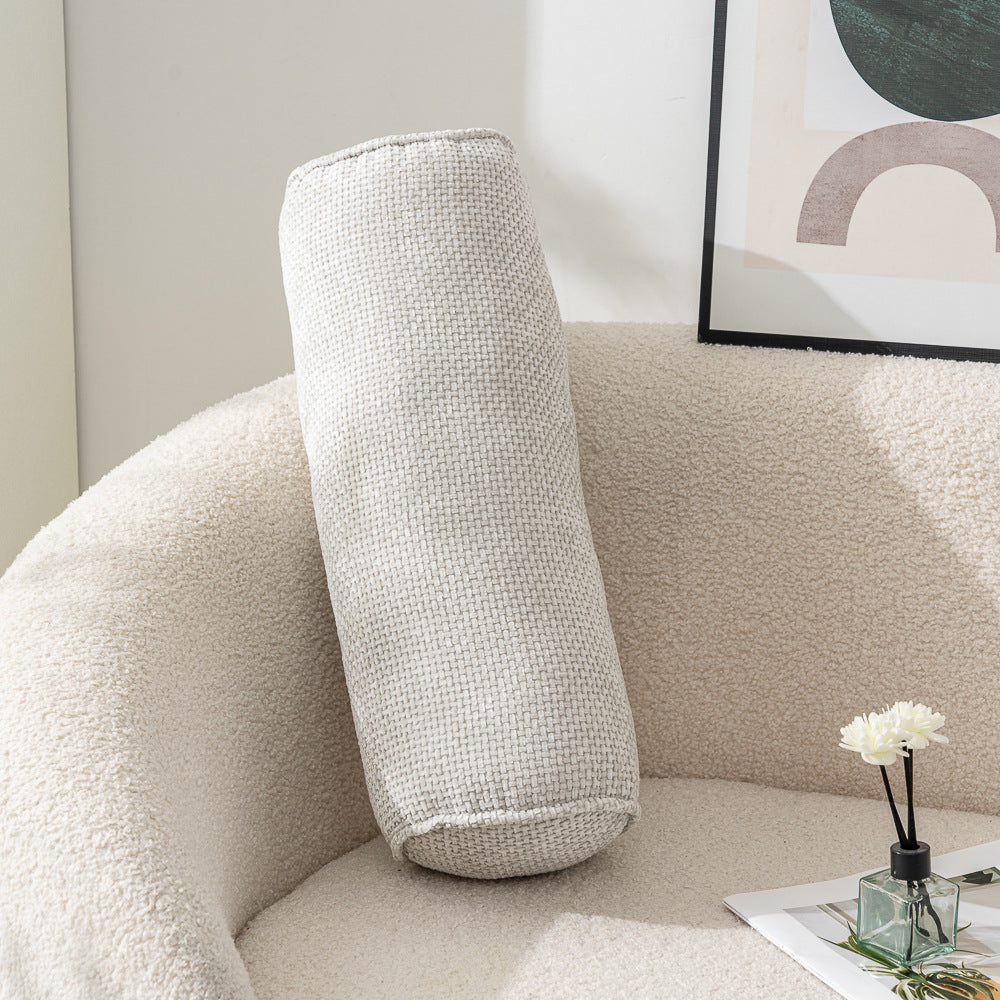 Soft Chenille Bolster Pillow for Neck Support