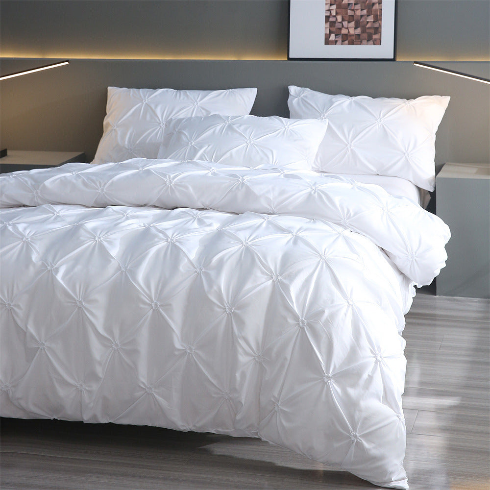 Decorative Stitched 3-Piece Bedding Set with Pillowcase