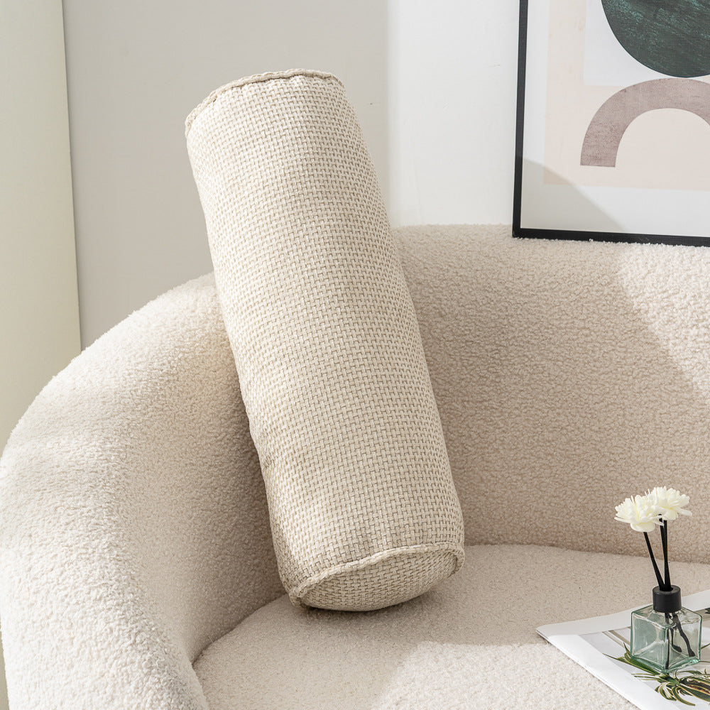 Soft Chenille Bolster Pillow for Neck Support