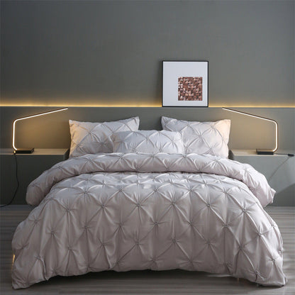 Decorative Stitched 3-Piece Bedding Set with Pillowcase