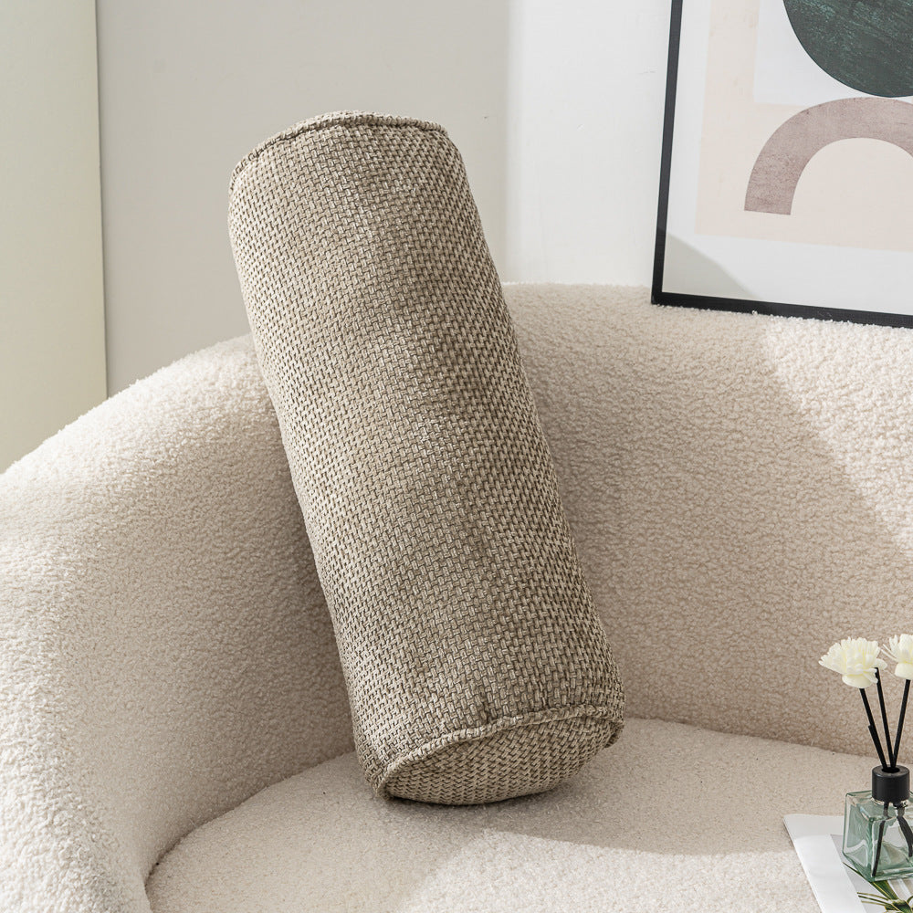 Soft Chenille Bolster Pillow for Neck Support
