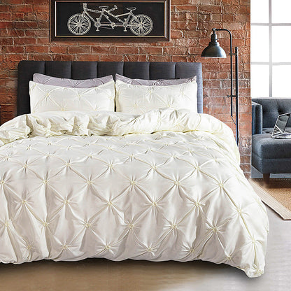 Decorative Stitched 3-Piece Bedding Set with Pillowcase