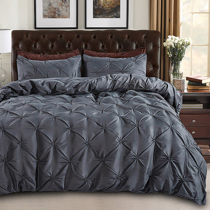 Decorative Stitched 3-Piece Bedding Set with Pillowcase