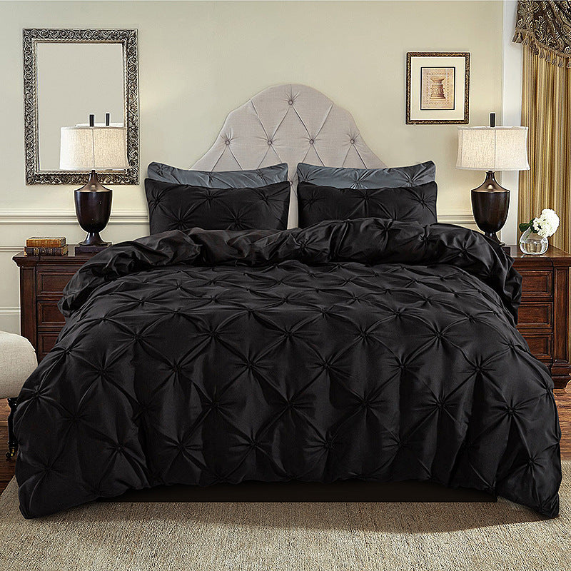 Decorative Stitched 3-Piece Bedding Set with Pillowcase