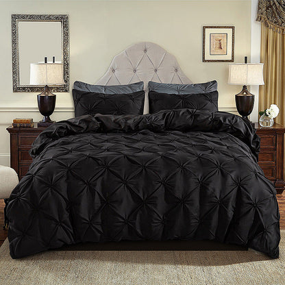 Decorative Stitched 3-Piece Bedding Set with Pillowcase