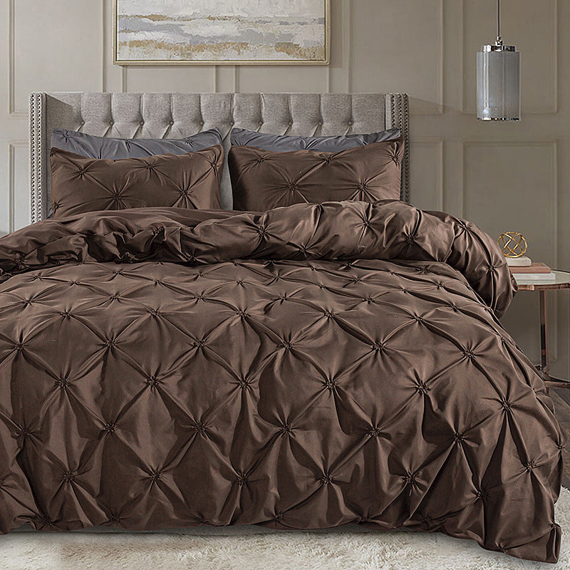 Decorative Stitched 3-Piece Bedding Set with Pillowcase
