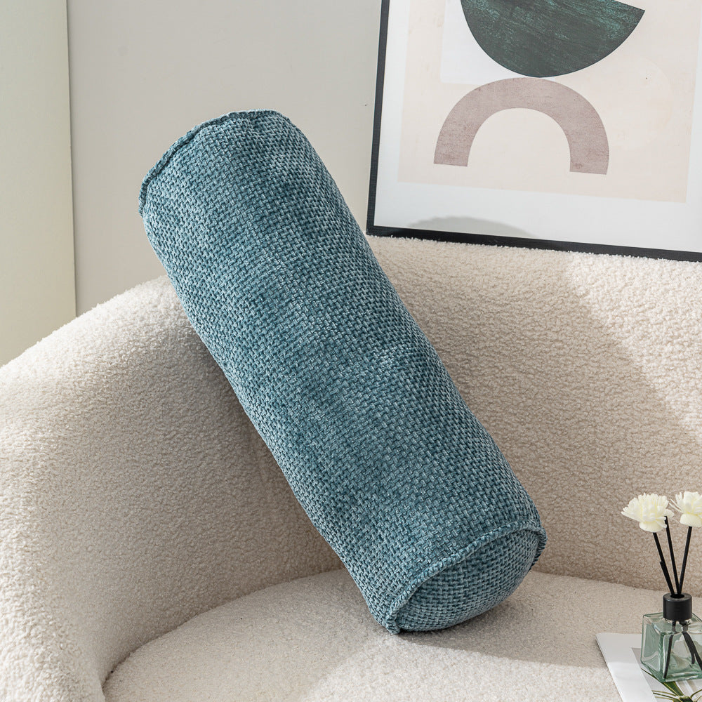 Soft Chenille Bolster Pillow for Neck Support