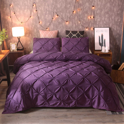 Decorative Stitched 3-Piece Bedding Set with Pillowcase