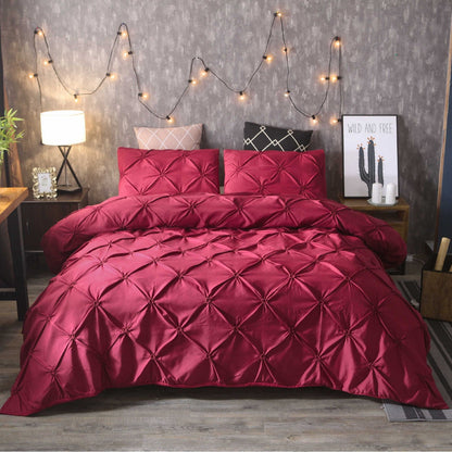 Decorative Stitched 3-Piece Bedding Set with Pillowcase