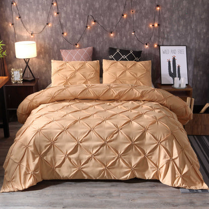 Decorative Stitched 3-Piece Bedding Set with Pillowcase