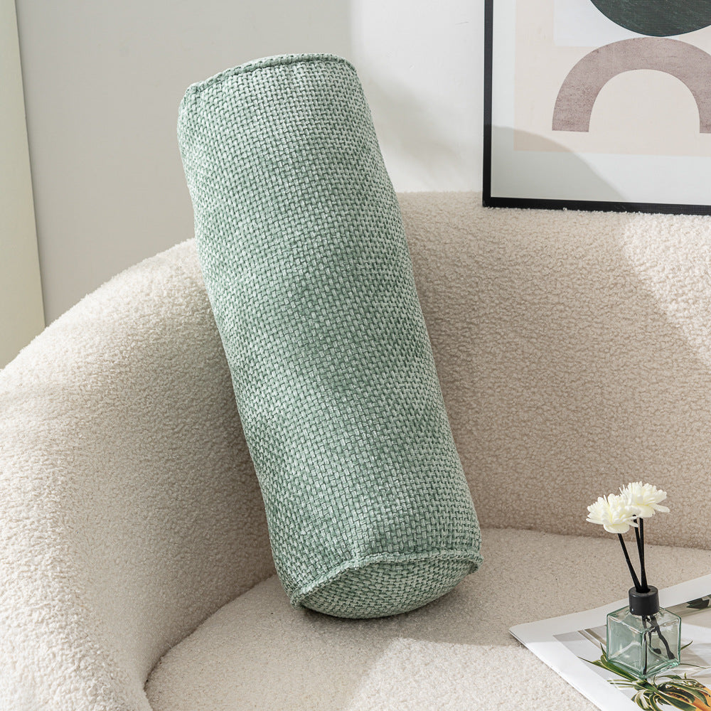 Soft Chenille Bolster Pillow for Neck Support