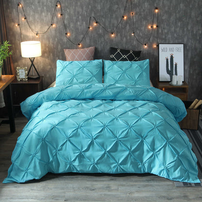 Decorative Stitched 3-Piece Bedding Set with Pillowcase